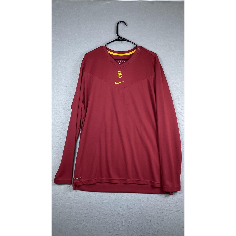Nike Men's Long Sleeve USC Cardinal Red & Gold Performance Shirt